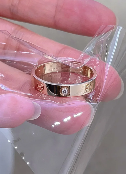 [⭐Seralia]LOVE RING 4MM 1 DIAMOND