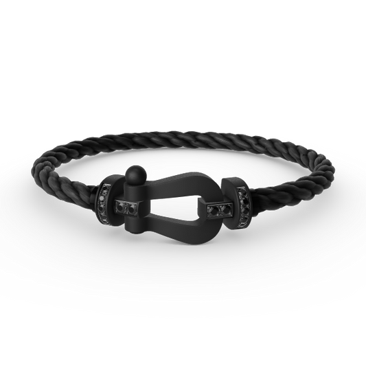 [⭐Seralia]FORCE LARGE SERIES HORSESHOE BLACK SAMURAI BRACELET