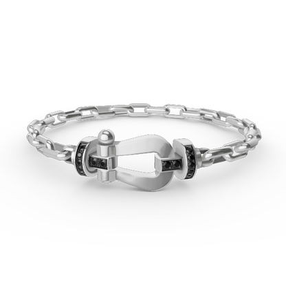 [⭐Seralia]FORCE LARGE HORSESHOE CLASP  METAL BRACELET