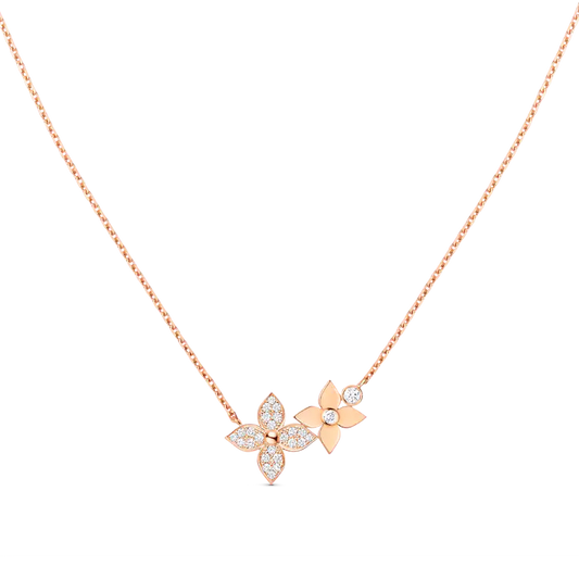 [⭐Seralia]STAR BLOSSOM NECKLACE PINK GOLD DIAMONDS