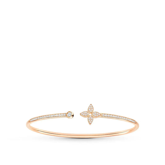 [⭐Seralia]IDYLLE PINK GOLD OPEN BRACELET DIAMOND PAVED
