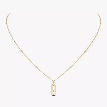[⭐Seralia] Move Uno Gold Diamond Long Necklace