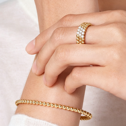 [⭐Seralia] THREE-ROW DIAMOND RING