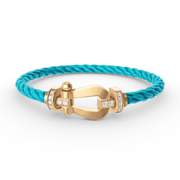 [⭐Seralia]FORCE LARGE HORSESHOE HALF DIAMOND BRACELET GOLD
