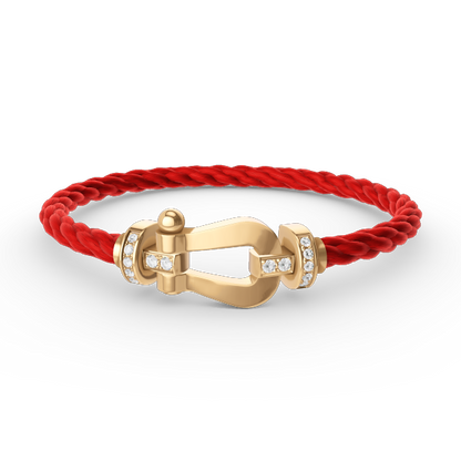 [⭐Seralia]FORCE LARGE HORSESHOE HALF DIAMOND BRACELET GOLD