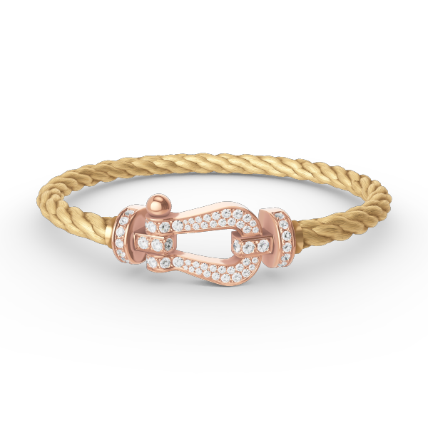 [⭐Seralia]FORCE LARGE HORSESHOE FULL DIAMOND BRACELET ROSE GOLD