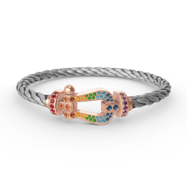 [⭐Seralia]FORCE LARGE HORSESHOE  COLORED DIAMOND BRACELET ROSE GOLD