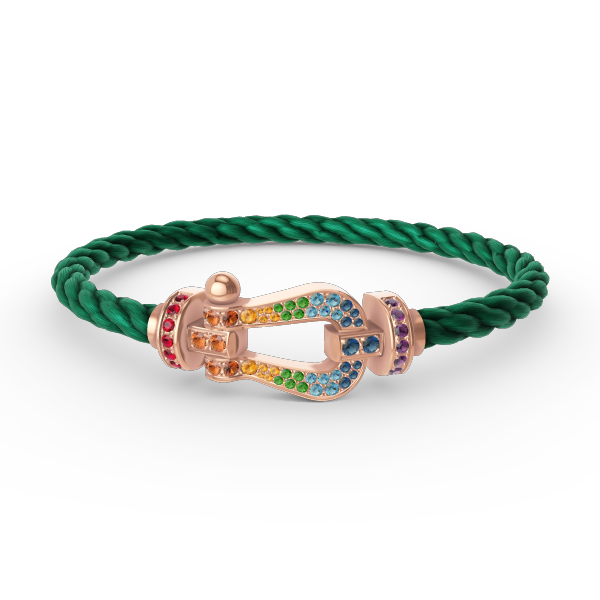 [⭐Seralia]FORCE LARGE HORSESHOE  COLORED DIAMOND BRACELET ROSE GOLD