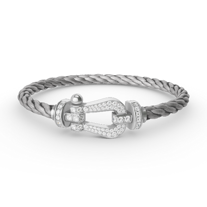 [⭐Seralia]FORCE LARGE HORSESHOE FULL DIAMOND BRACELET SILVER