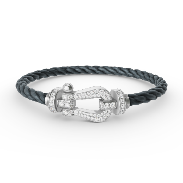 [⭐Seralia]FORCE LARGE HORSESHOE FULL DIAMOND BRACELET SILVER
