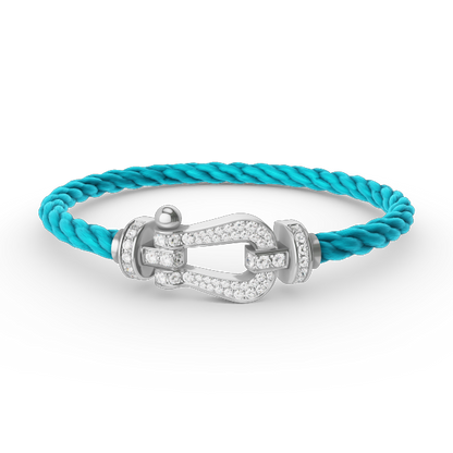 [⭐Seralia]FORCE LARGE HORSESHOE FULL DIAMOND BRACELET SILVER