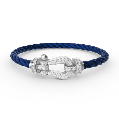 [⭐Seralia]FORCE LARGE HORSESHOE FULL DIAMOND BRACELET SILVER