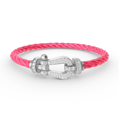 [⭐Seralia]FORCE LARGE HORSESHOE FULL DIAMOND BRACELET SILVER